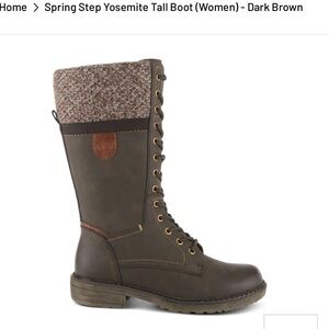 Spring Step Yosemite Waterproof Winter Lace Up with Zioper Sweater Trim BootsNWT